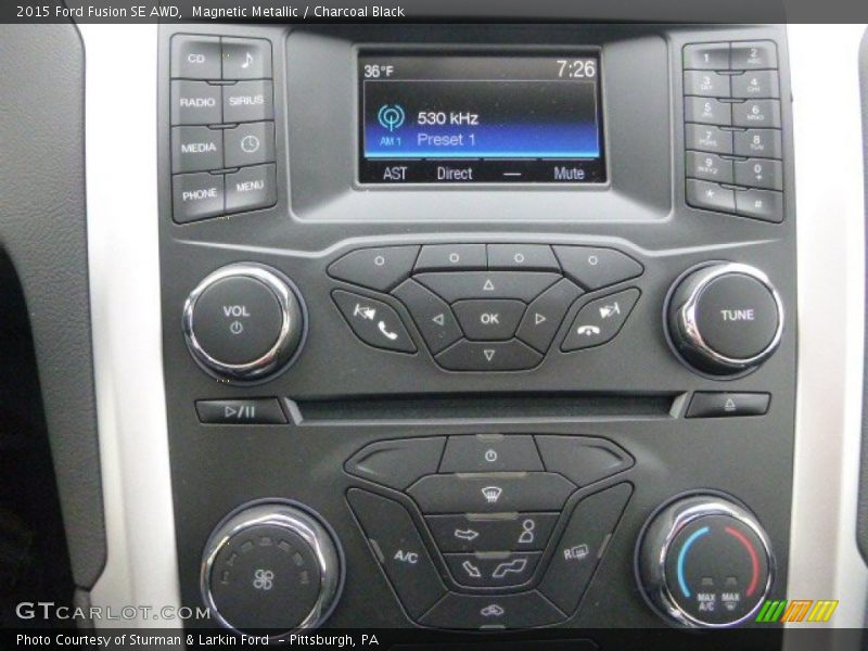 Magnetic Metallic / Charcoal Black 2015 Ford Fusion SE AWD