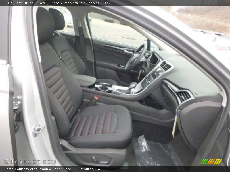 Ingot Silver Metallic / Charcoal Black 2015 Ford Fusion SE AWD