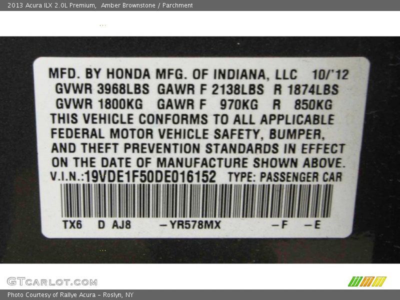 Amber Brownstone / Parchment 2013 Acura ILX 2.0L Premium