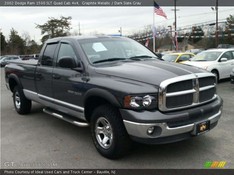 Graphite Metallic / Dark Slate Gray 2002 Dodge Ram 1500 SLT Quad Cab 4x4