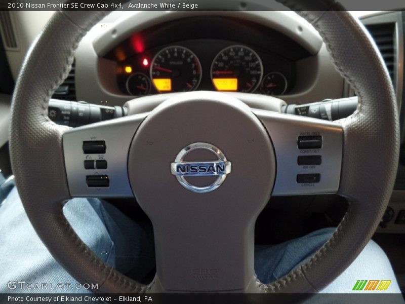 Avalanche White / Beige 2010 Nissan Frontier SE Crew Cab 4x4