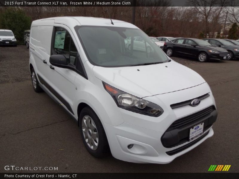 Frozen White / Medium Stone Cloth 2015 Ford Transit Connect XLT Van