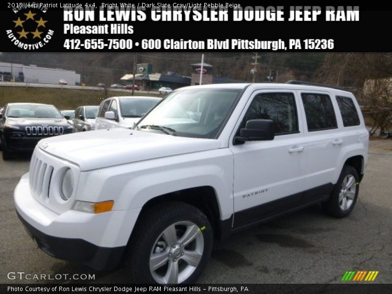 Bright White / Dark Slate Gray/Light Pebble Beige 2015 Jeep Patriot Latitude 4x4