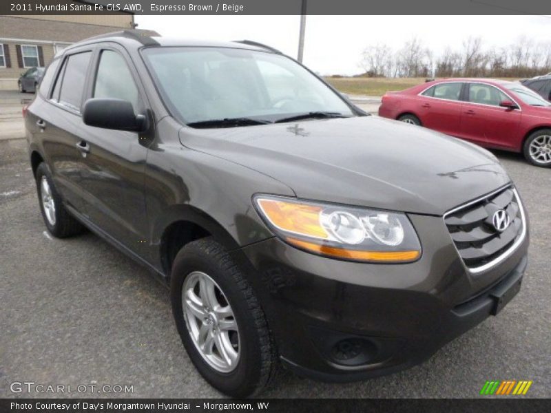 Espresso Brown / Beige 2011 Hyundai Santa Fe GLS AWD