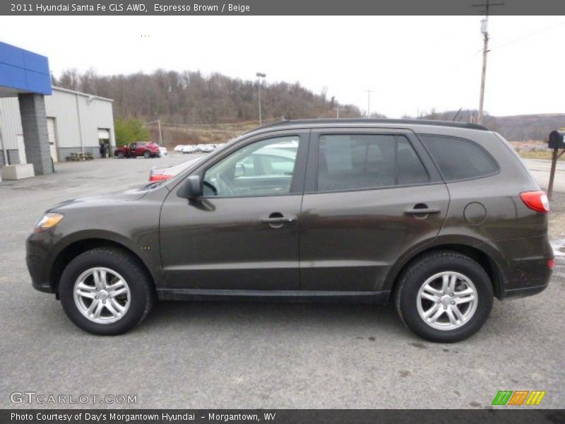 Espresso Brown / Beige 2011 Hyundai Santa Fe GLS AWD