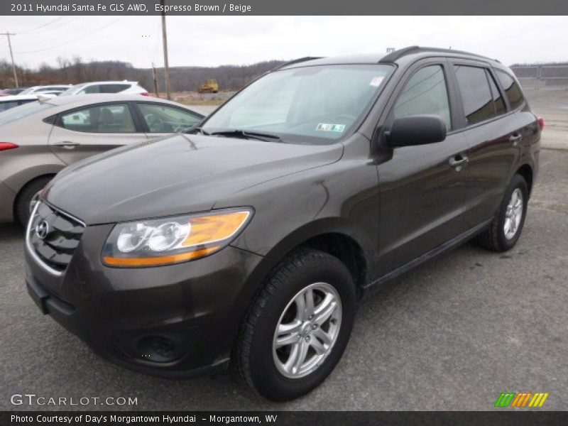 Espresso Brown / Beige 2011 Hyundai Santa Fe GLS AWD