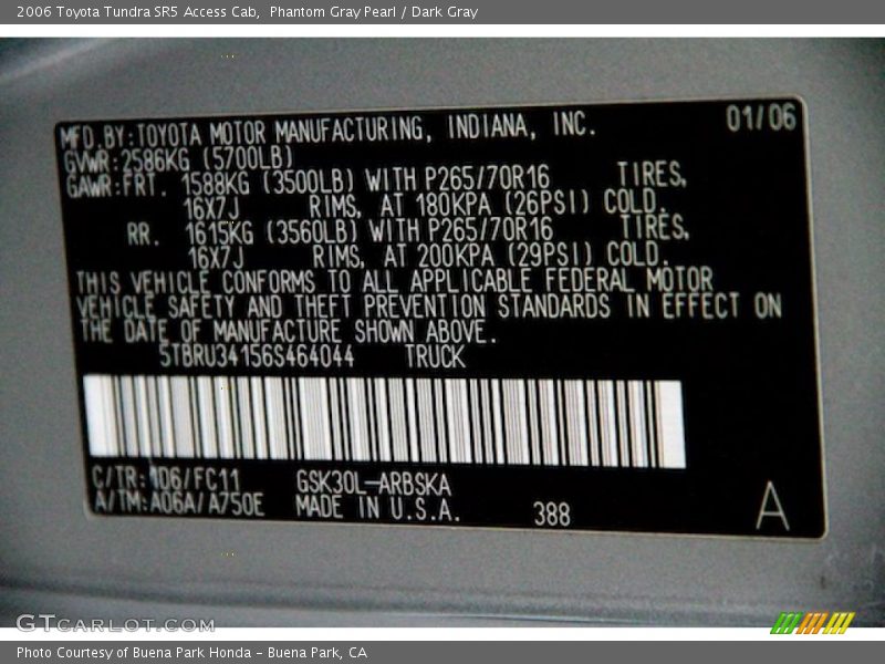 Phantom Gray Pearl / Dark Gray 2006 Toyota Tundra SR5 Access Cab