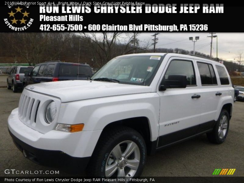 Bright White / Dark Slate Gray/Light Pebble Beige 2015 Jeep Patriot Sport 4x4