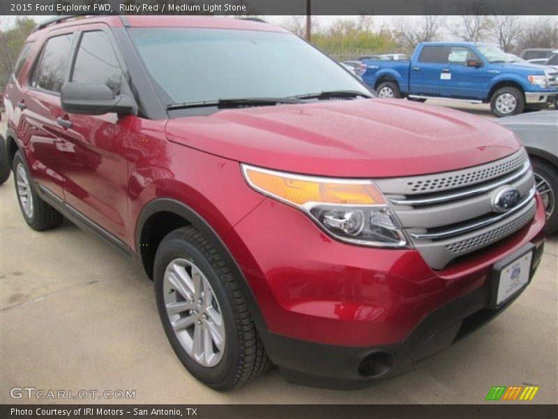 Ruby Red / Medium Light Stone 2015 Ford Explorer FWD