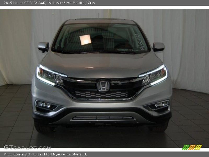 Alabaster Silver Metallic / Gray 2015 Honda CR-V EX AWD