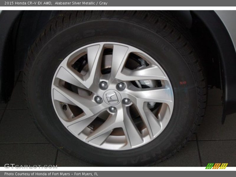 Alabaster Silver Metallic / Gray 2015 Honda CR-V EX AWD