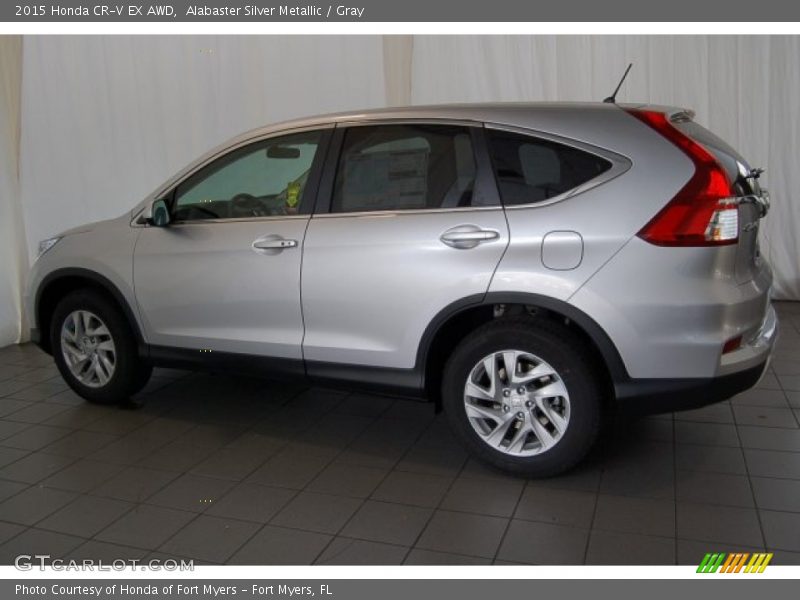 Alabaster Silver Metallic / Gray 2015 Honda CR-V EX AWD