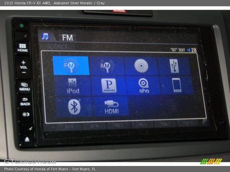 Alabaster Silver Metallic / Gray 2015 Honda CR-V EX AWD