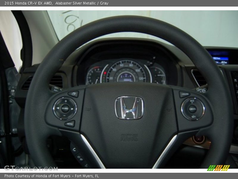 Alabaster Silver Metallic / Gray 2015 Honda CR-V EX AWD
