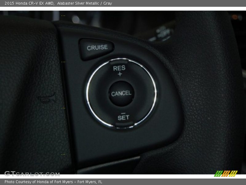 Alabaster Silver Metallic / Gray 2015 Honda CR-V EX AWD