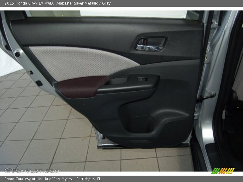Alabaster Silver Metallic / Gray 2015 Honda CR-V EX AWD