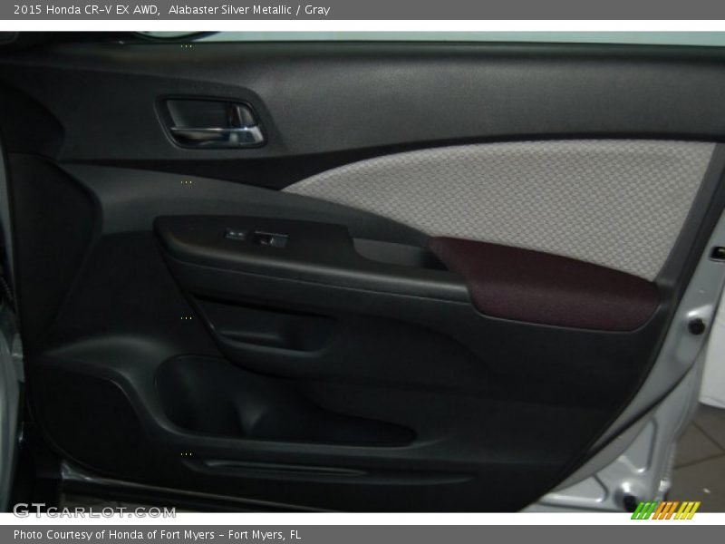 Alabaster Silver Metallic / Gray 2015 Honda CR-V EX AWD