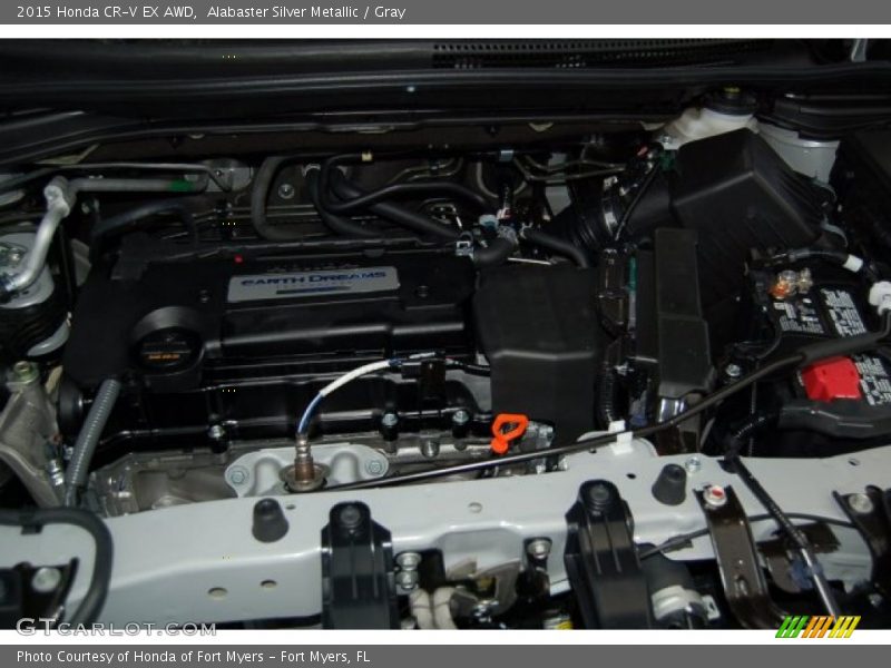 Alabaster Silver Metallic / Gray 2015 Honda CR-V EX AWD