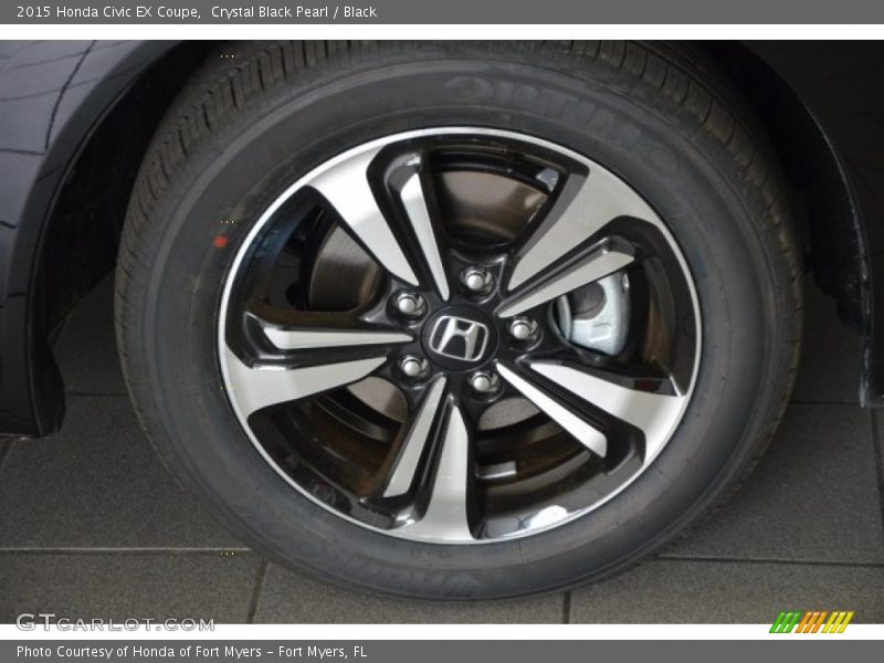 Crystal Black Pearl / Black 2015 Honda Civic EX Coupe