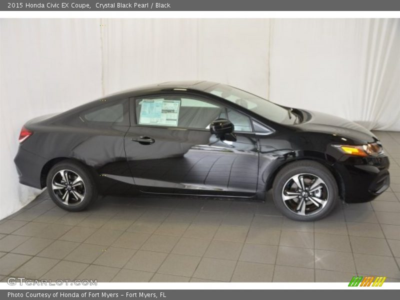 Crystal Black Pearl / Black 2015 Honda Civic EX Coupe