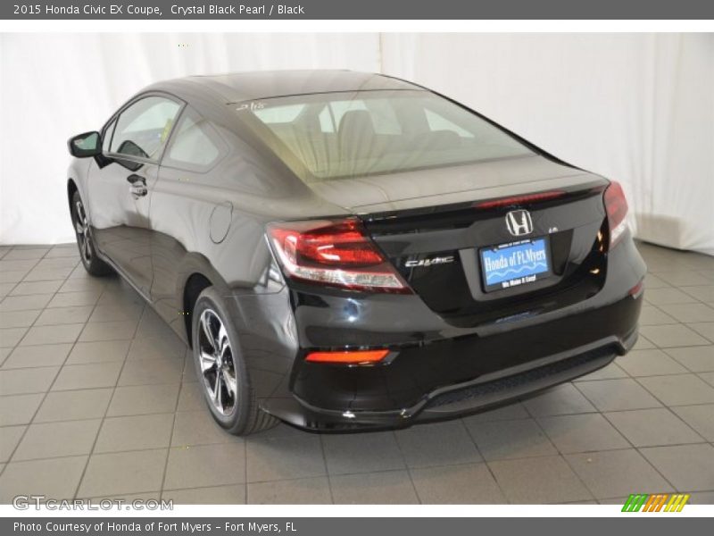 Crystal Black Pearl / Black 2015 Honda Civic EX Coupe