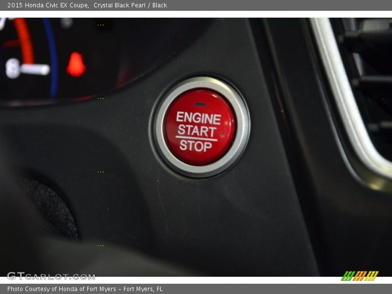 Crystal Black Pearl / Black 2015 Honda Civic EX Coupe