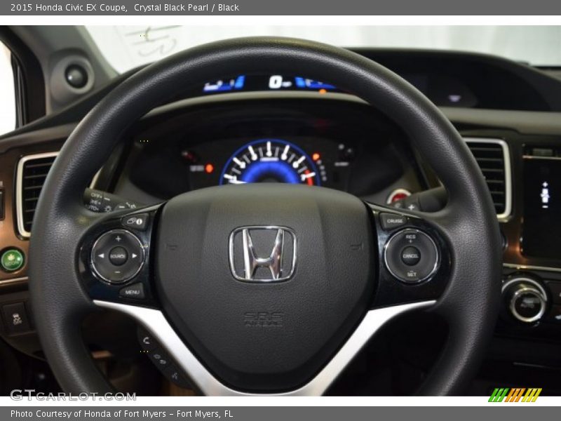 Crystal Black Pearl / Black 2015 Honda Civic EX Coupe