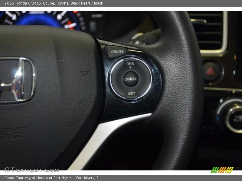 Crystal Black Pearl / Black 2015 Honda Civic EX Coupe