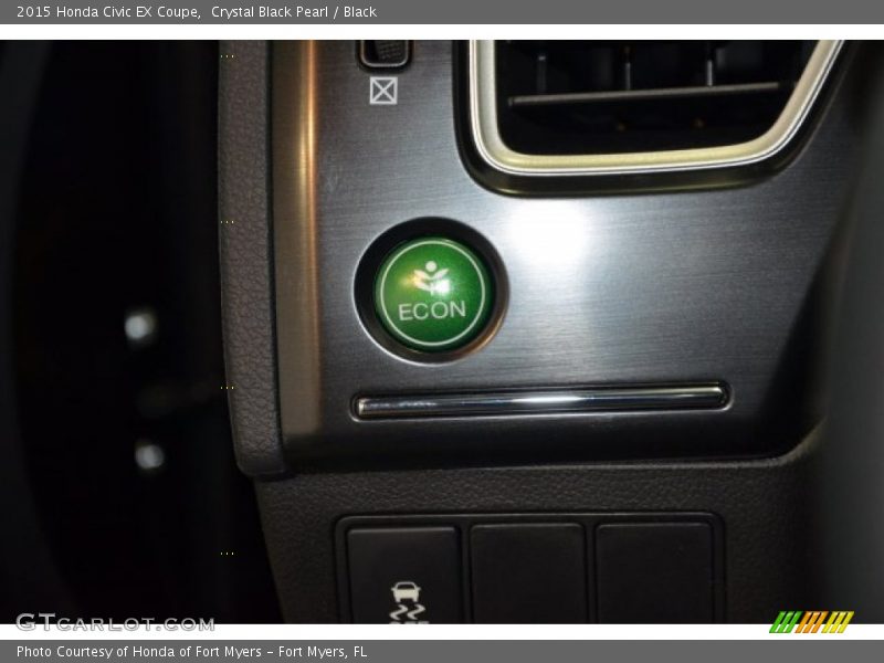 Crystal Black Pearl / Black 2015 Honda Civic EX Coupe