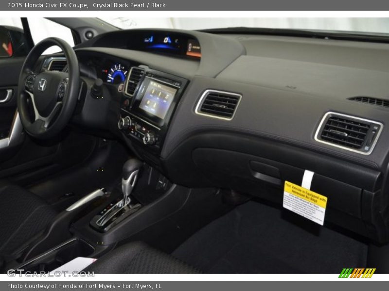 Crystal Black Pearl / Black 2015 Honda Civic EX Coupe