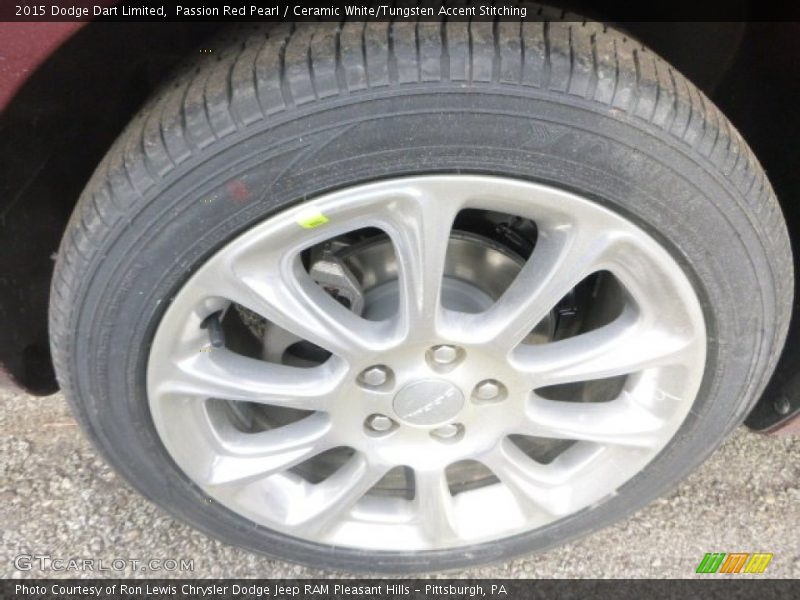 Passion Red Pearl / Ceramic White/Tungsten Accent Stitching 2015 Dodge Dart Limited