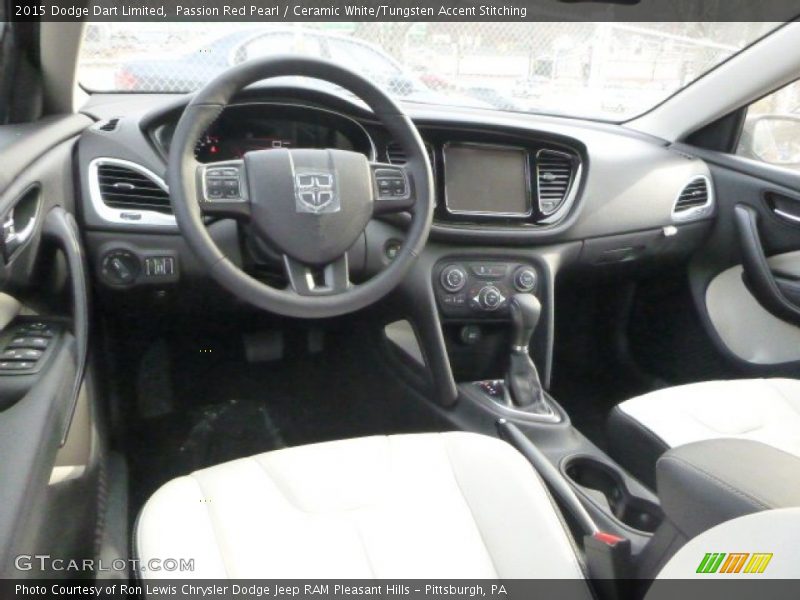 Ceramic White/Tungsten Accent Stitching Interior - 2015 Dart Limited 