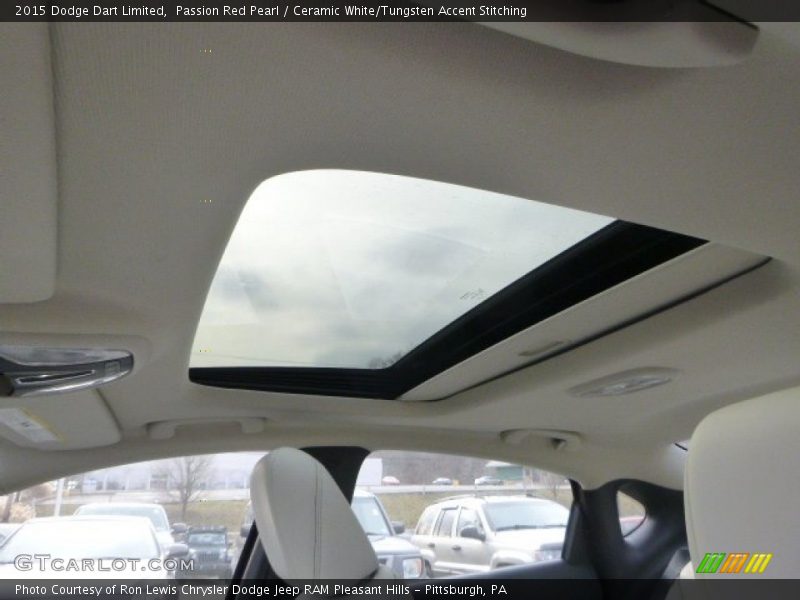 Passion Red Pearl / Ceramic White/Tungsten Accent Stitching 2015 Dodge Dart Limited