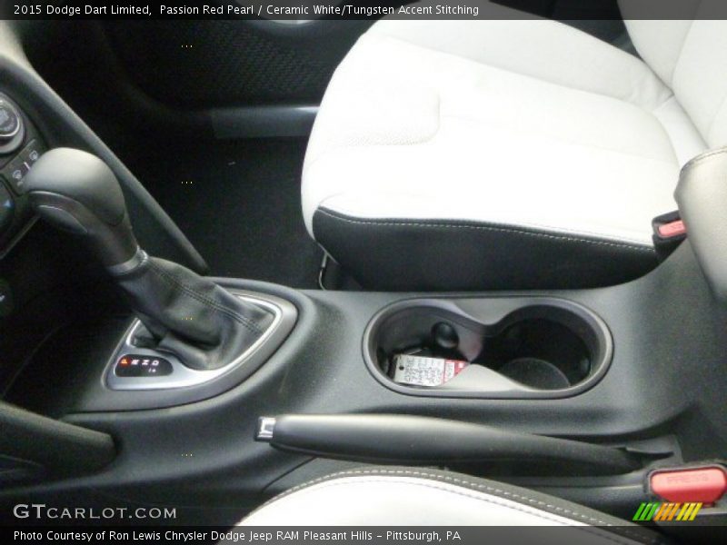 Passion Red Pearl / Ceramic White/Tungsten Accent Stitching 2015 Dodge Dart Limited