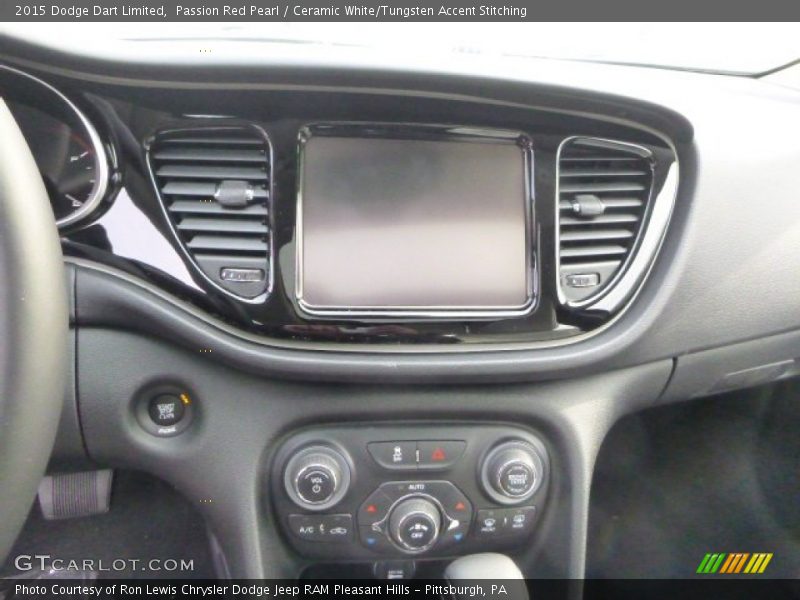 Passion Red Pearl / Ceramic White/Tungsten Accent Stitching 2015 Dodge Dart Limited
