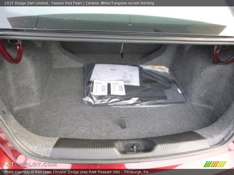 Passion Red Pearl / Ceramic White/Tungsten Accent Stitching 2015 Dodge Dart Limited