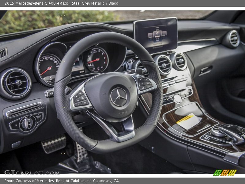 Steel Grey Metallic / Black 2015 Mercedes-Benz C 400 4Matic