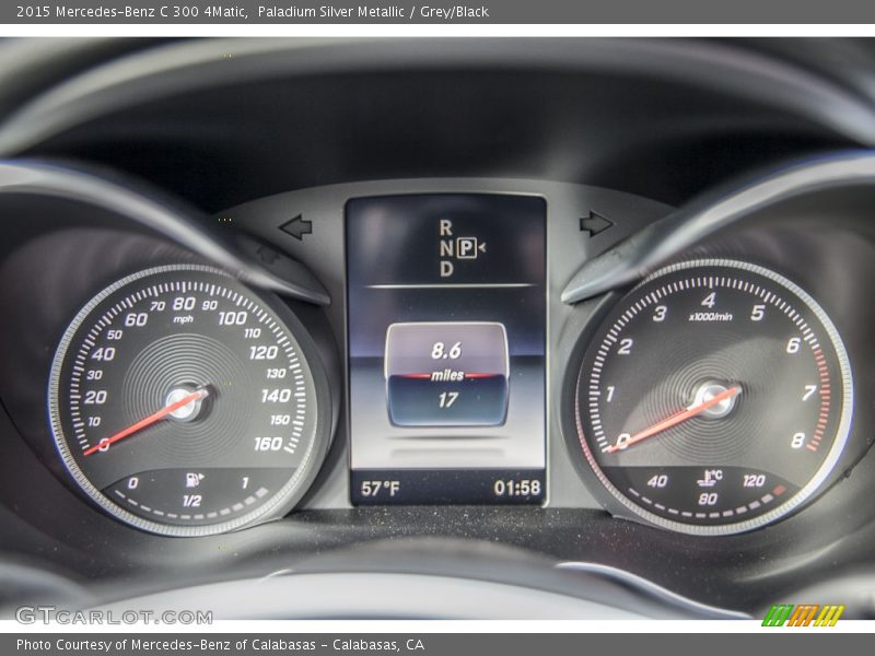 Paladium Silver Metallic / Grey/Black 2015 Mercedes-Benz C 300 4Matic
