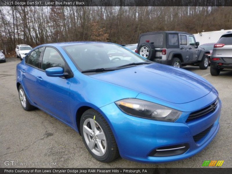 Laser Blue Pearl / Black 2015 Dodge Dart SXT
