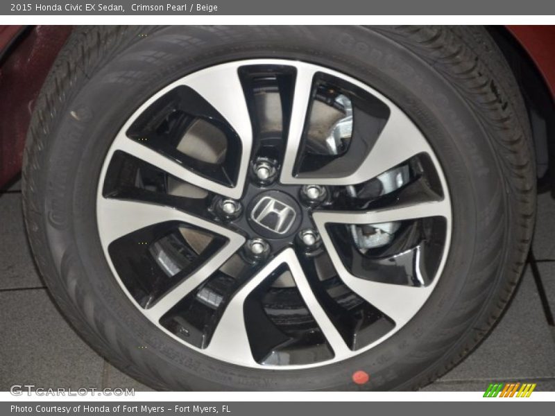 Crimson Pearl / Beige 2015 Honda Civic EX Sedan