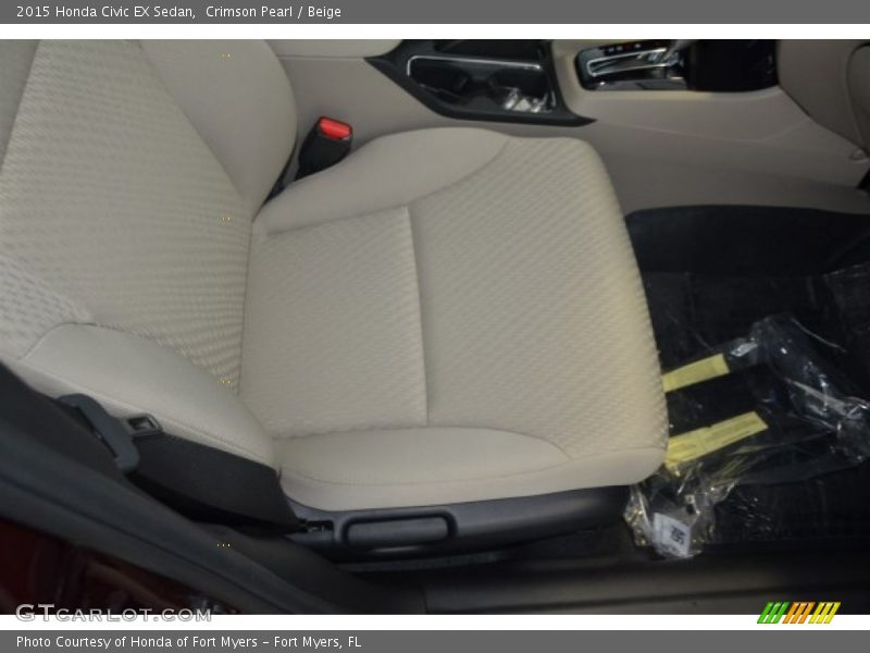 Crimson Pearl / Beige 2015 Honda Civic EX Sedan