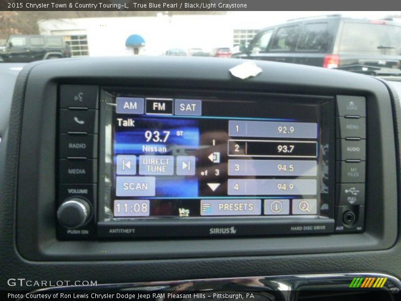 True Blue Pearl / Black/Light Graystone 2015 Chrysler Town & Country Touring-L