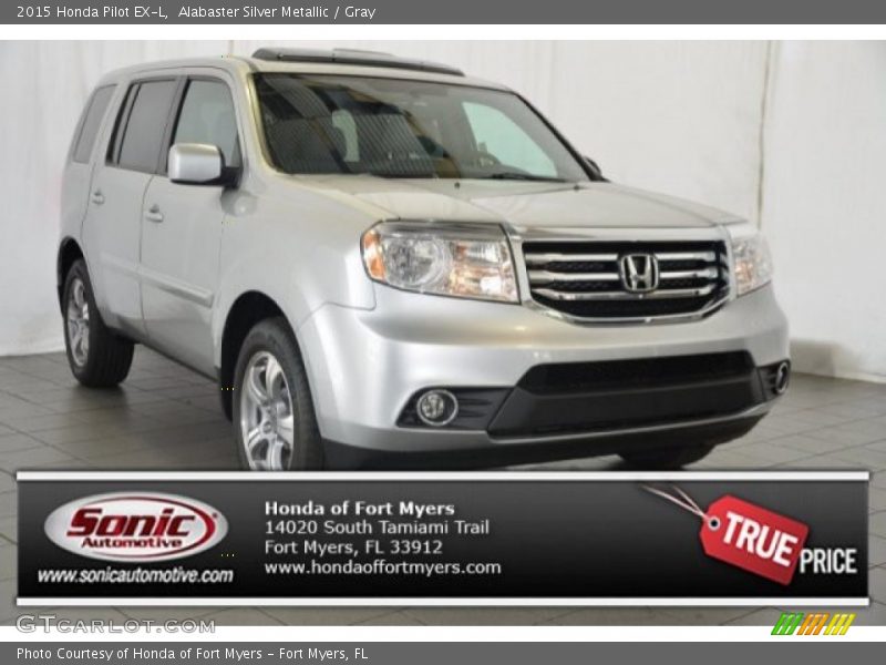 Alabaster Silver Metallic / Gray 2015 Honda Pilot EX-L