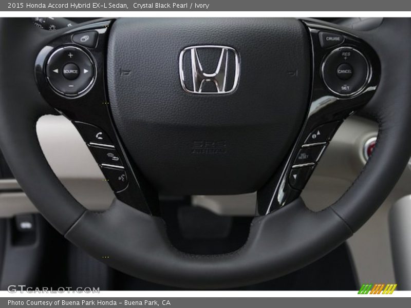 Crystal Black Pearl / Ivory 2015 Honda Accord Hybrid EX-L Sedan