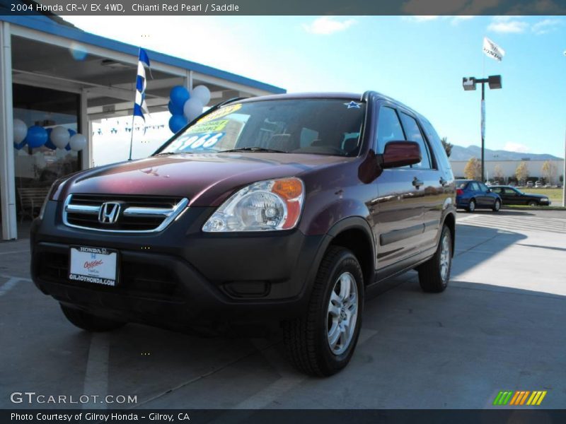 Chianti Red Pearl / Saddle 2004 Honda CR-V EX 4WD