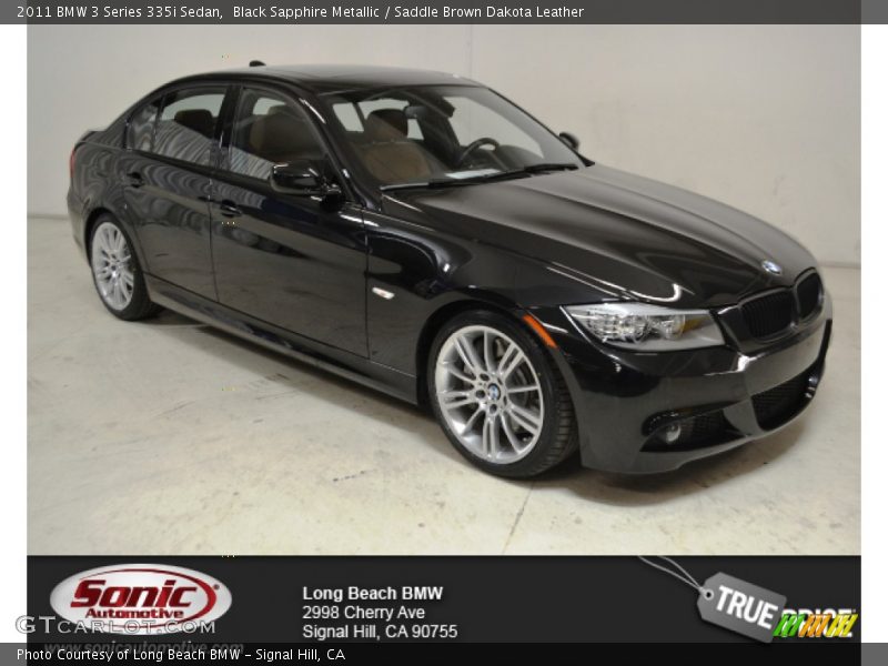 Black Sapphire Metallic / Saddle Brown Dakota Leather 2011 BMW 3 Series 335i Sedan