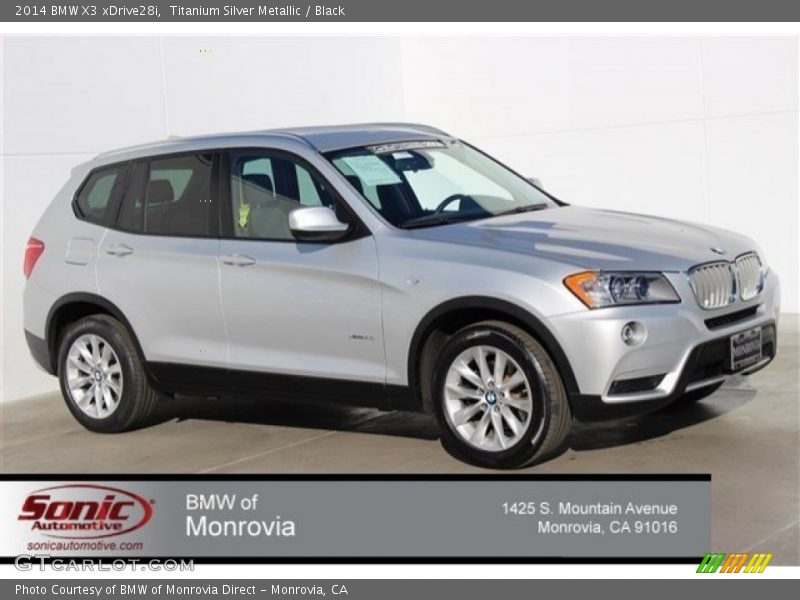 Titanium Silver Metallic / Black 2014 BMW X3 xDrive28i