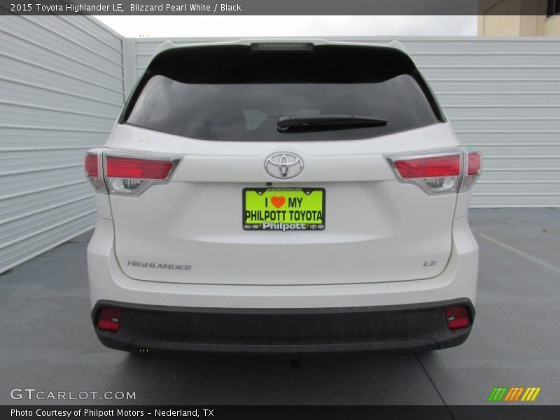 Blizzard Pearl White / Black 2015 Toyota Highlander LE