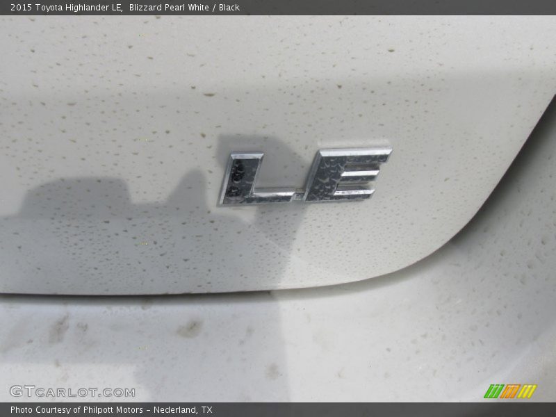 Blizzard Pearl White / Black 2015 Toyota Highlander LE
