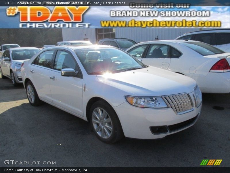 White Platinum Metallic Tri-Coat / Dark Charcoal 2012 Lincoln MKZ FWD